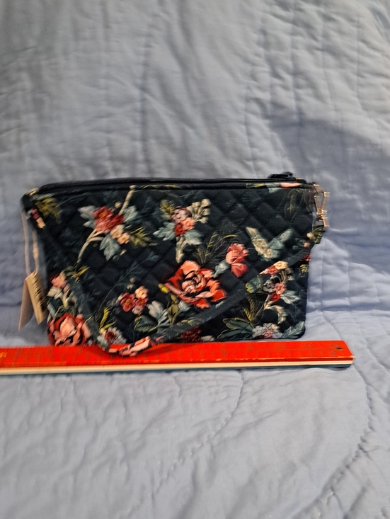Vera Bradley Handbags - Vera Bradley Quilted Floral Wristlet Pouch in Navy Floral